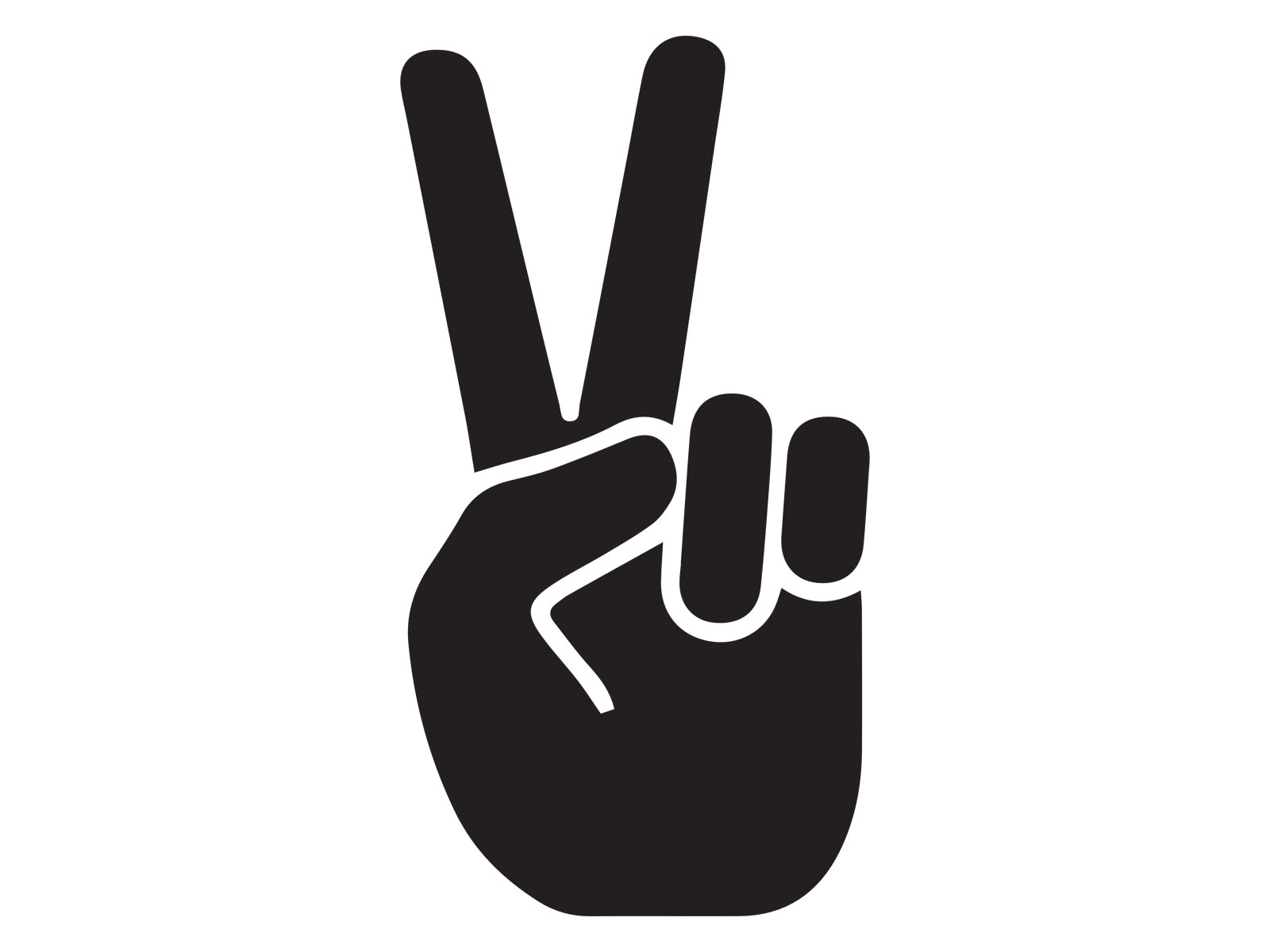 EMPIRE DESIGN Peace Hand Hippie V Sign Good Vibes Car Sticker Vinyl Decal